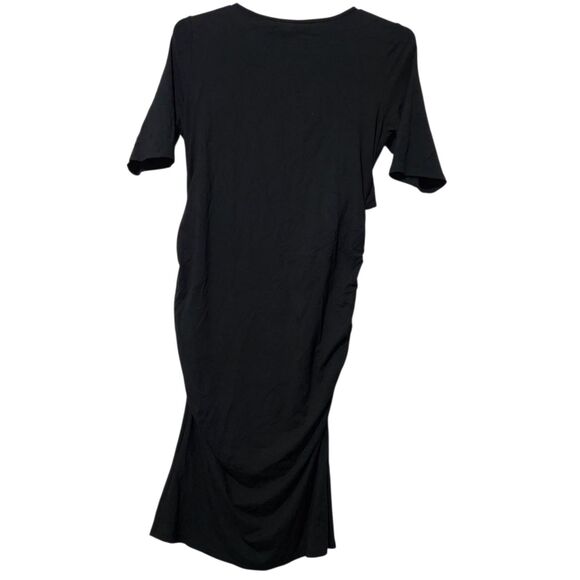 Pokkori Kimi Kai Maternity Dress Size XL Black Stretch Short Sleeve - Picture 5 of 12